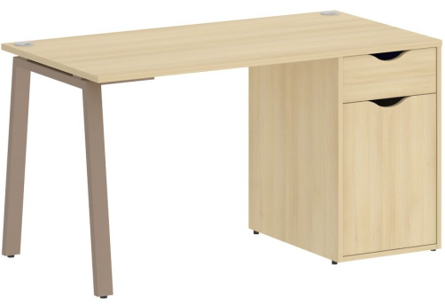 Стол письменный с тумбой, цвет акация + мокко