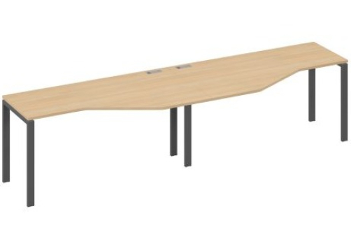 Рабочая станция эргономичная (2х160) Мира Нумо, цвет натуральный дуб + антрацит