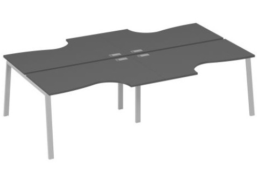 Станция рабочая эргономичная 4х140 Мира Трио, цвет антрацит премиум + серый