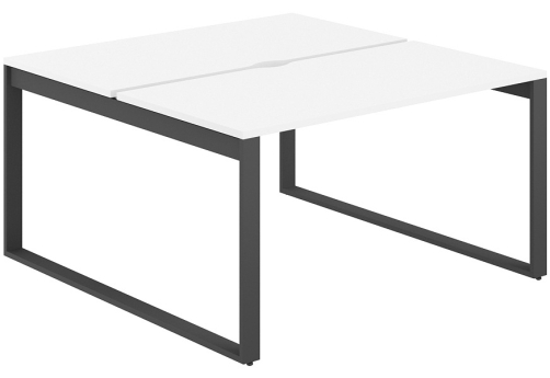 Рабочая станция с вырезом Фламинго, цвет белый + антрацит