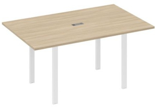 Стол для переговоров прямоугольный Мира Нумо, цвет дуб скандинавский + белый