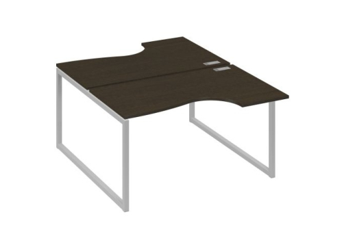 Рабочая станция эргономичная (2х140) Мира Одри, цвет венге + серый