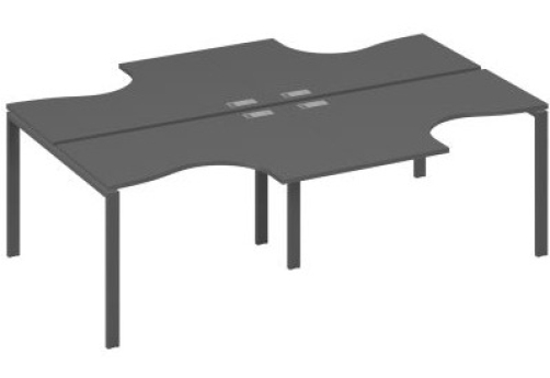 Рабочая станция эргономичная (4х120) Мира Нумо, цвет антрацит премиум + антрацит