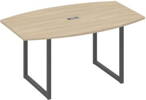 Стол для переговоров фигурный Мира Одри, цвет дуб скандинавский + антрацит