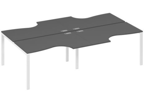 Рабочая станция эргономичная (4х140) Мира Нумо, цвет антрацит премиум + белый