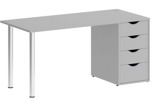 Стол письменный с тумбой 4 ящика, цвет серый