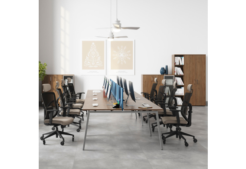 Стол на 8 рабочих мест (с просветом) Апрель Альфа Дуб Аризона, цвет дуб Аризона