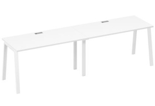 Рабочая станция 2х140 Мира Трио, цвет белый премиум + белый