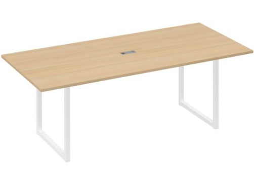Стол для переговоров прямоугольный Мира Одри, цвет натуральный дуб + белый