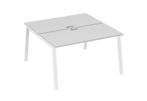 Рабочая станция 2х140 Мира Трио, цвет серый + белый