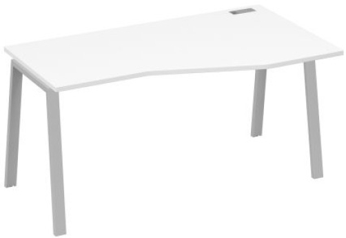 Стол эргономичный правый 160 Мира Трио, цвет белый премиум + серый