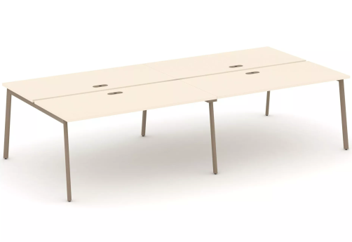 Рабочая станция на 4 места (с лючками), цвет сатин