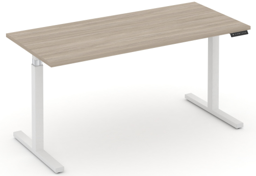 Стол электроподъемный, цвет белый + дуб аттик