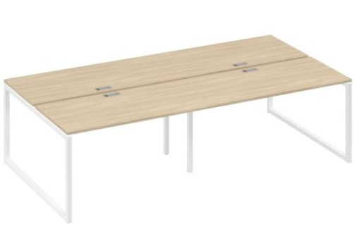 Рабочая станция (4х140) Мира Одри, цвет дуб скандинавский + белый