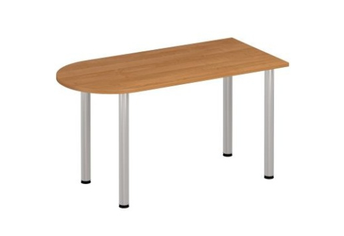 Стол письменный полукруглый на хромированных опорах Тарли Хром, цвет ольха