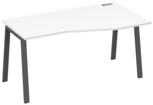 Стол эргономичный правый 160 Мира Трио, цвет белый премиум + антрацит