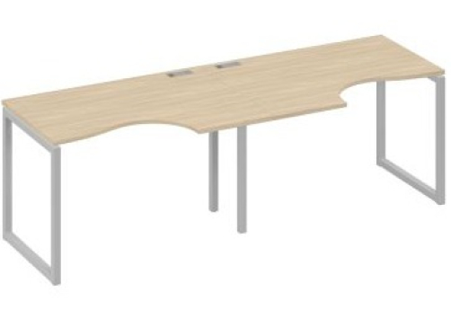 Рабочая станция эргономичная (2х120) Мира Одри, цвет дуб скандинавский + серый