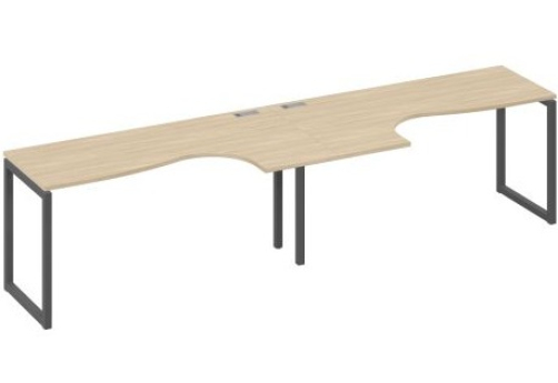 Рабочая станция эргономичная (2х160) Мира Одри, цвет дуб скандинавский + антрацит