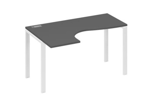 Стол эргономичный левый Мира Нумо, цвет антрацит премиум + белый