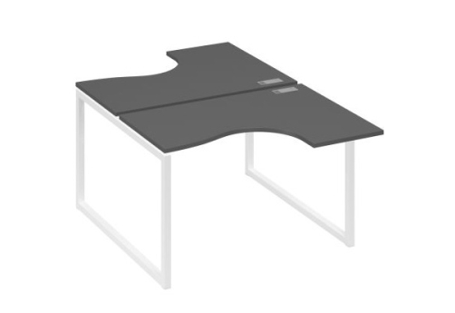 Рабочая станция эргономичная (2х120) Мира Одри, цвет антрацит премиум + белый