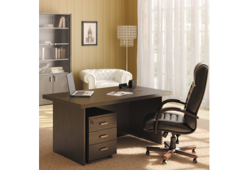 Стол письменный (вставки - экокожа) Доминго, 1600x900x780 мм, цвет венге