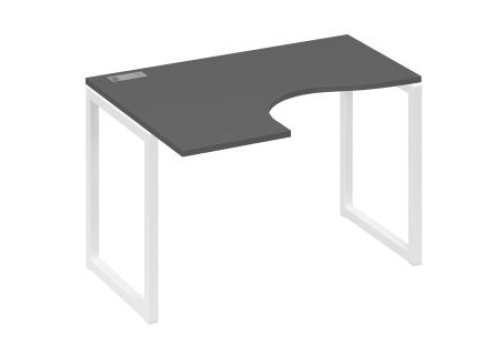 Стол эргономичный левый Мира Одри, цвет антрацит премиум + белый