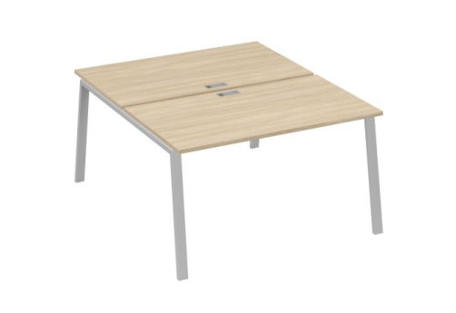 Рабочая станция 2х140 Мира Трио, цвет дуб скандинавский + серый