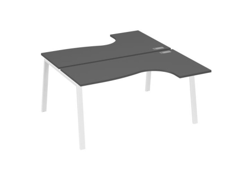 Рабочая станция эргономичная 2х160 Мира Трио, цвет антрацит премиум + белый