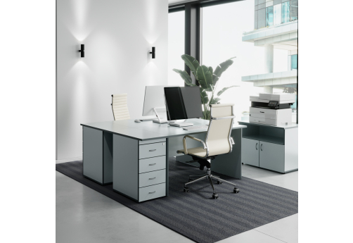 Рабочая станция на 2 человека Колибри, цвет светло-серый