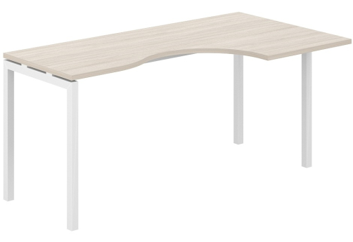 Стол эргономичный правый Индиго Форт, цвет дуб светлый + белый