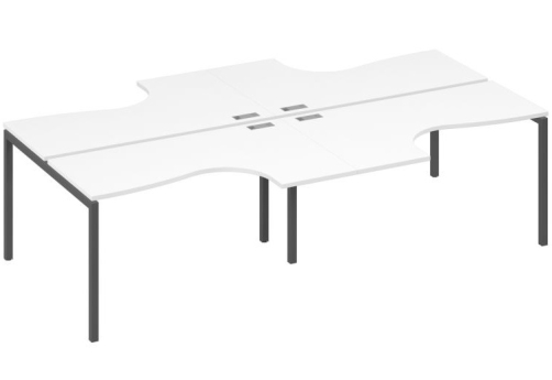 Рабочая станция эргономичная 4х140 Классика Мира Лофт, цвет белый премиум + антрацит