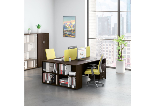 Рабочая станция на 2 человека Тарли, цвет венге