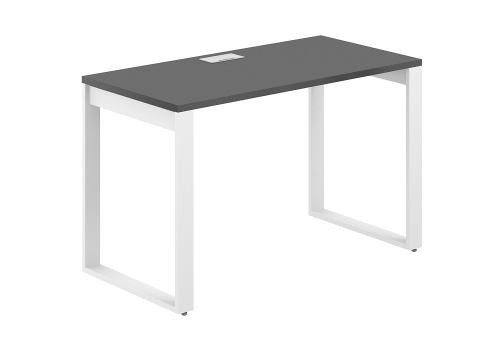 Стол рабочий с лючком Фламинго, цвет антрацит + белый