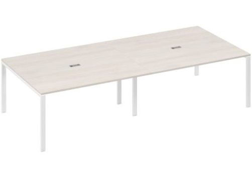 Стол для переговоров прямоугольный Мира Нумо, цвет дуб шамони + белый