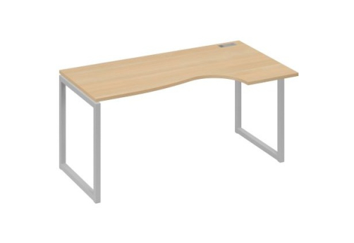 Стол эргономичный правый Мира Одри, цвет натуральный дуб + серый