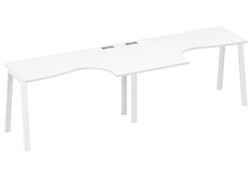 Рабочая станция эргономичная 2х140 Мира Трио, цвет белый премиум + белый