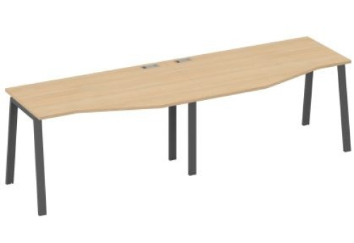 Станция рабочая эргономичная 2х140 Мира Трио, цвет натуральный дуб + антрацит