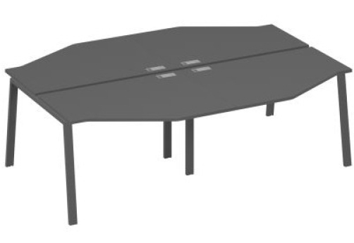 Рабочая станция эргономичная 4х120 Мира Трио, цвет антрацит премиум + антрацит