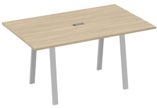 Стол для переговоров 160 Мира Трио, цвет дуб скандинавский + серый