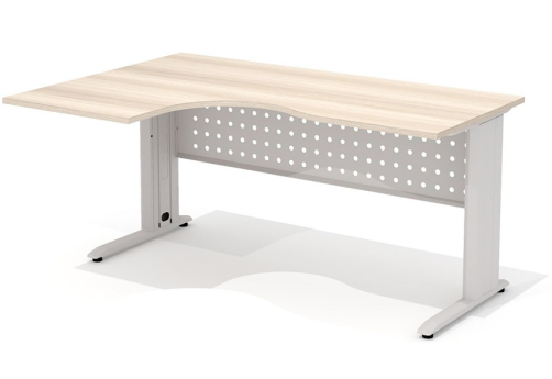 Стол эргономичный на металлокаркасе левый Колибри, цвет ясень шимо