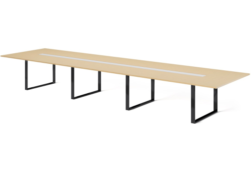 Стол для переговоров, цвет светлый дуб + черный