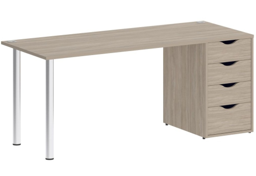 Стол письменный с тумбой 4 ящика, цвет дуб аттик