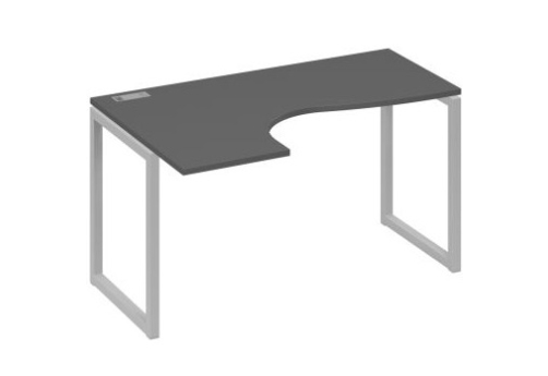 Стол эргономичный левый Мира Одри, цвет антрацит премиум + серый