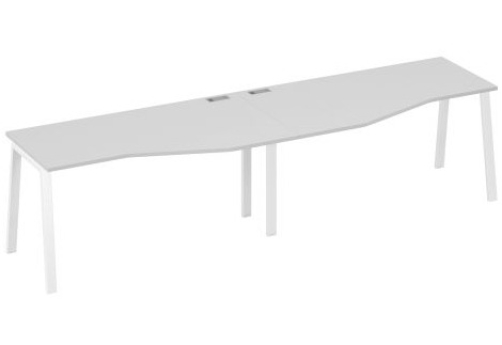 Станция рабочая эргономичная 2х160 Мира Трио, цвет серый + белый