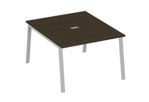 Стол для переговоров Мира Трио, цвет венге + серый