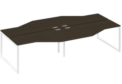 Рабочая станция эргономичная (4х160) Мира Одри, цвет венге + белый