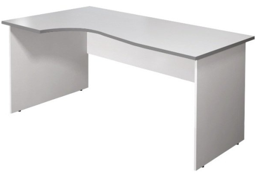 Стол криволинейный левый, цвет серый