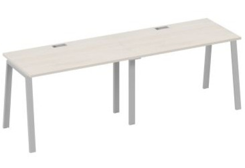 Рабочая станция 2х120 Мира Трио, цвет дуб шамони + серый