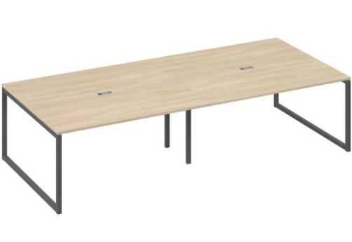 Стол для переговоров прямоугольный Мира Одри, цвет дуб скандинавский + антрацит