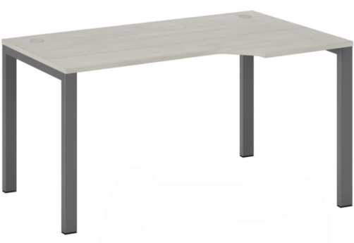 Стол эргономичный правый на металлоопорах, цвет шамони светлый